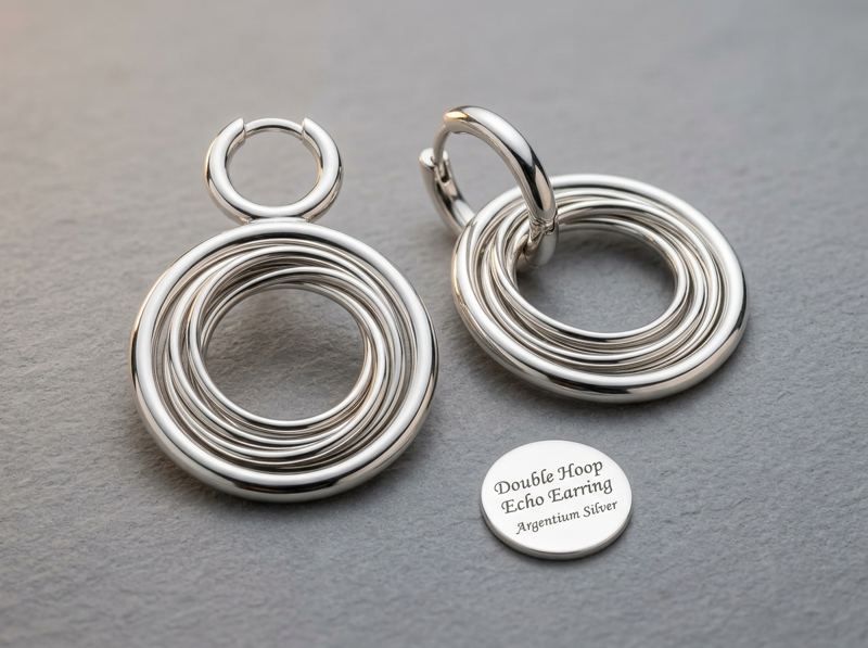 Double Hoop Echo Earring, in-house